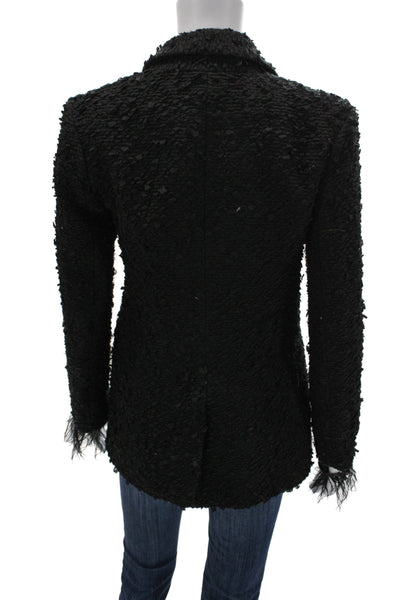 Endless Rose Women Black Collared Button Blazer Long Sleeve Polyester Size XS