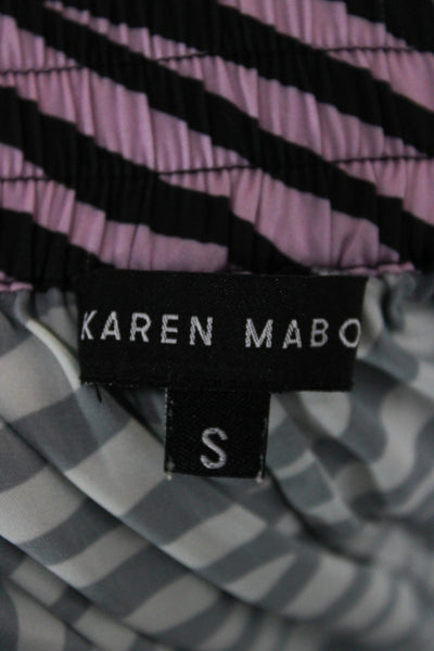 Karen Mabon Womens Zebra Print Short Sleeve Top Short Pajama Set Multicolor Sz 4