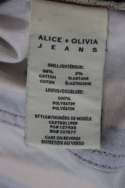 Alice + Olivia Women Shirt Dress Beige Striped Short Sleeve Size 4