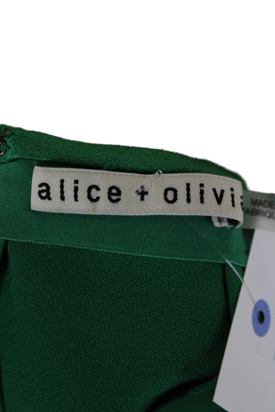 Alice + Olivia Womens Straight Pencil Skirt Green Midi Size 2