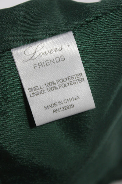 Lovers + Friends  Womens Floral Print Cropped Top Pant Set Green Pink Size Small