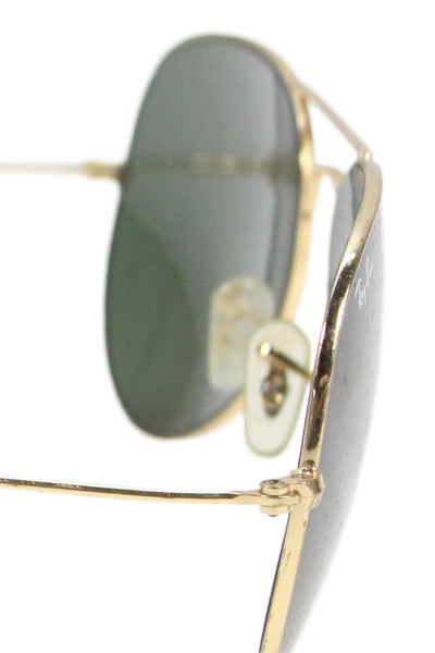 Ray Ban Womens Gold Tone Black Metal Aviator Sunglasses