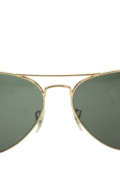 Ray Ban Womens Gold Tone Black Metal Aviator Sunglasses
