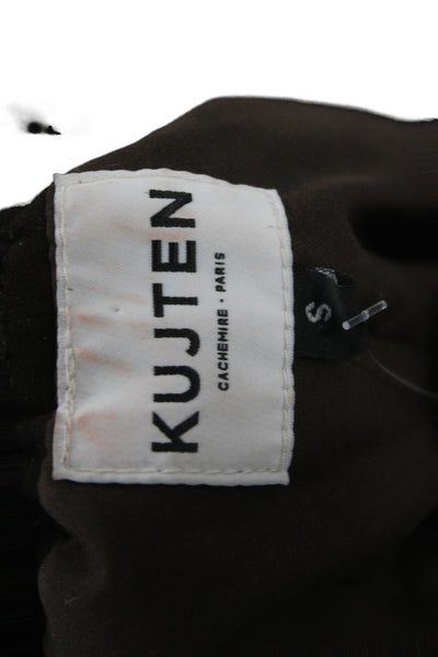 Kujten Unisex Designer Suede Jogger Sweatpants Brown Drawstring Size S