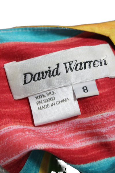 David Warren Womens Sheath Tank Dress Green Silk Square Neck Size 8