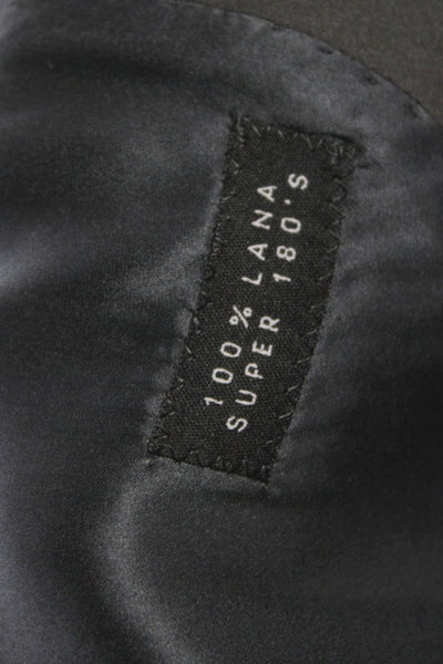 Designer Mens Tuxedo Suit Jacket Dark Gray Virgin Wool Button Size 54