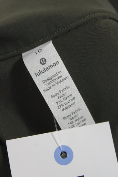 Lululemon Womens High Waisted Pull On Sweatpants Olive Green Size 10