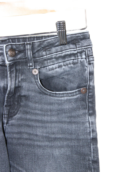 R13 Women Cropped Straight Dark Gray Mid Rise Button Fly Jeans Size 24