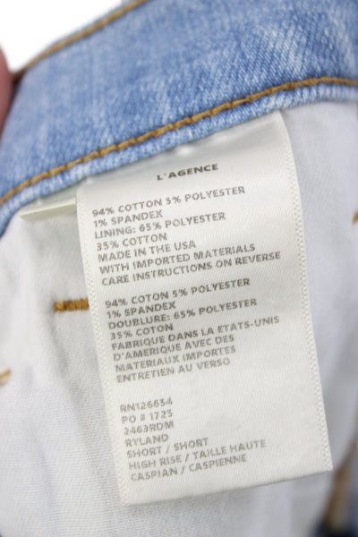 L'Agence Unisex Light Blue Beach Button Shorts Size 25