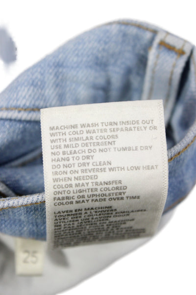 L'Agence Unisex Light Blue Beach Button Shorts Size 25