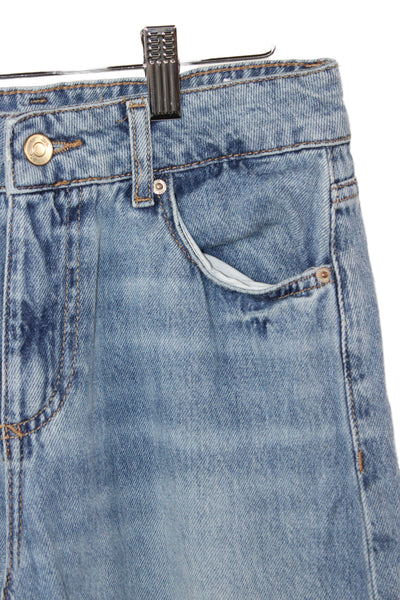 Zara Unisex Wide-Leg Jeans Blue High Rise Size 2
