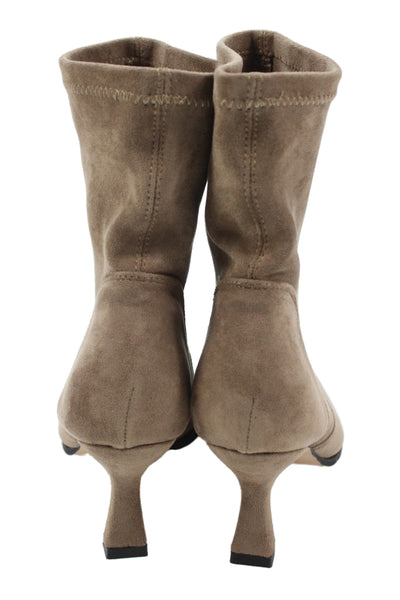Nicole Miller Womens Slip On Pointed Toe Stretch Suede Booties Brown Size 7.5
