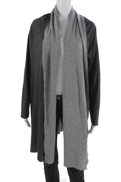 Majestic Filatures Women Dark Gray Cotton Cashmere Coatigan Long Sleeve Size 4