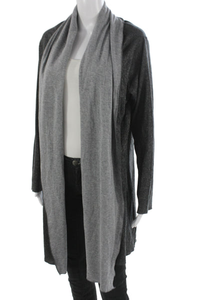 Majestic Filatures Women Dark Gray Cotton Cashmere Coatigan Long Sleeve Size 4