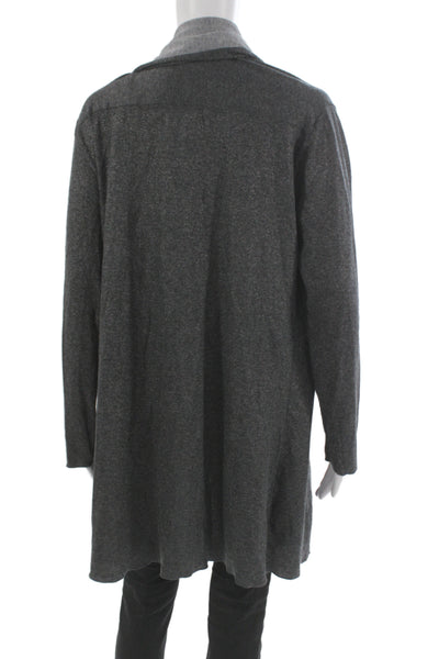 Majestic Filatures Women Dark Gray Cotton Cashmere Coatigan Long Sleeve Size 4