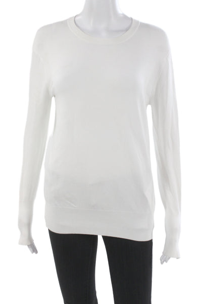 Zara Unisex Pullover Sweater White Long Sleeve Crew Neck Size XL