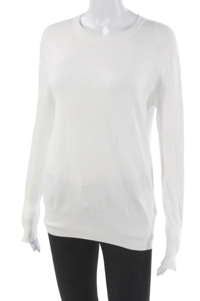 Zara Unisex Pullover Sweater White Long Sleeve Crew Neck Size XL