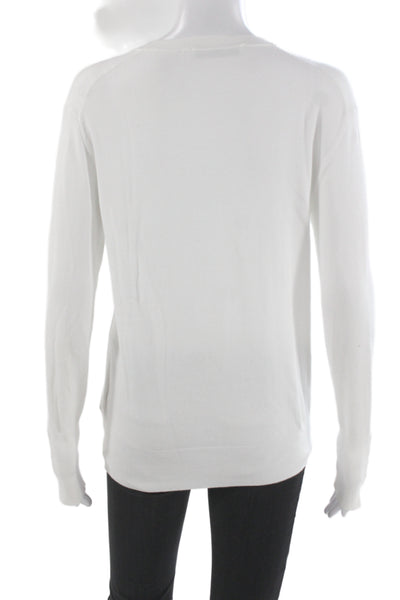 Zara Unisex Pullover Sweater White Long Sleeve Crew Neck Size XL
