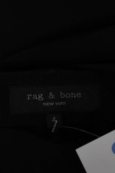 Rag & Bone Womens Ankle Cropped Dress Pants Black Zip Size 4