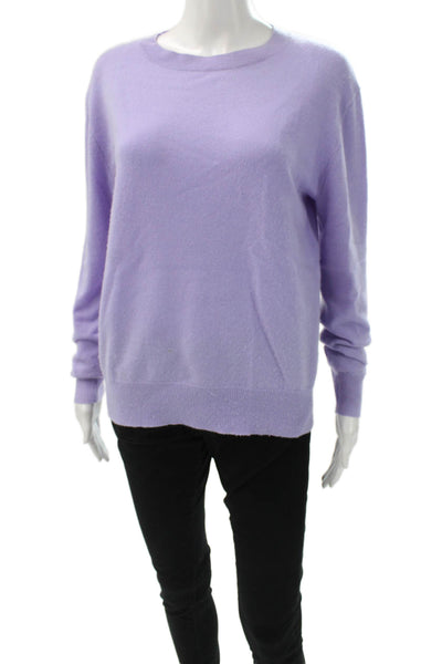 Kirna Zabete Unisex Purple Cashmere Pullover Crew Neck Size S