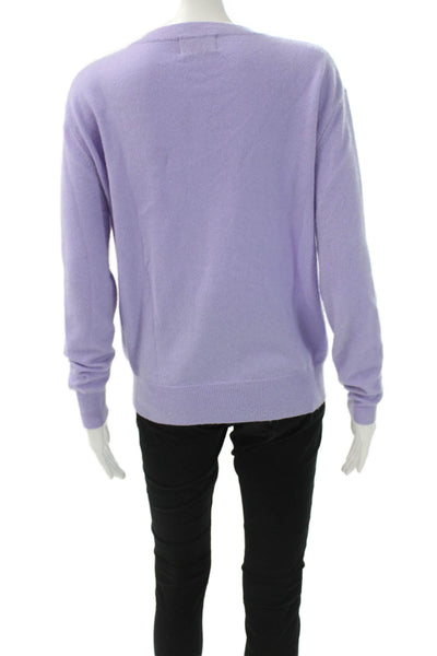 Kirna Zabete Unisex Purple Cashmere Pullover Crew Neck Size S