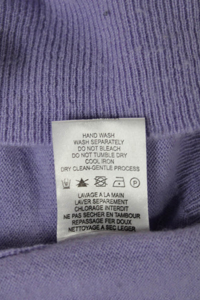 Kirna Zabete Unisex Purple Cashmere Pullover Crew Neck Size S
