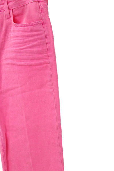 L Agence Womens Cropped Straight Pink Jeans Size 24