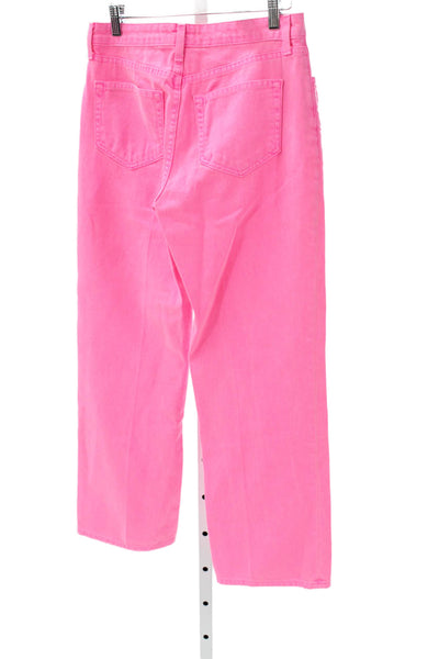 L Agence Womens Cropped Straight Pink Jeans Size 24