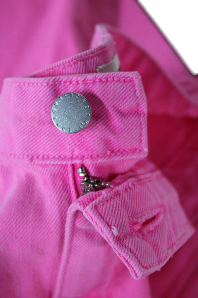 L Agence Womens Cropped Straight Pink Jeans Size 24