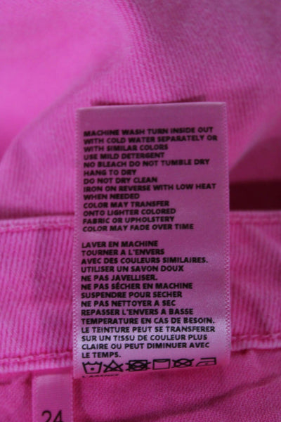 L Agence Womens Cropped Straight Pink Jeans Size 24