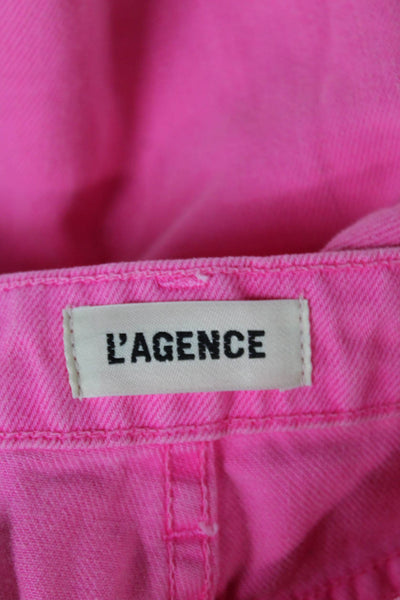 L Agence Womens Cropped Straight Pink Jeans Size 24