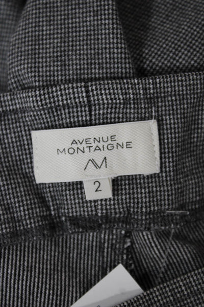 Avenue Montaigne Womens Cropped Ankle Herringbone Gray Pants Size 2 Petite