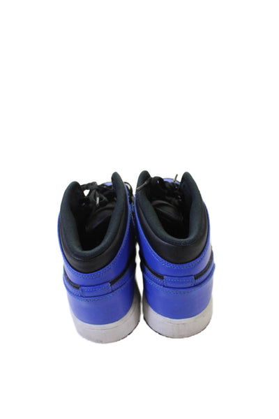Nike Childrens Boys Air Jordan 1 Mid Hyper Sneakers Royal Blue Black Size 6