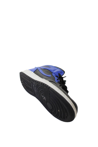 Nike Childrens Boys Air Jordan 1 Mid Hyper Sneakers Royal Blue Black Size 6