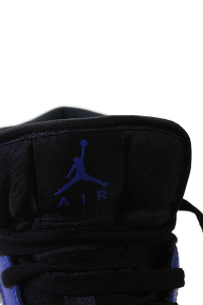 Nike Childrens Boys Air Jordan 1 Mid Hyper Sneakers Royal Blue Black Size 6