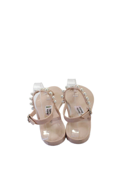 Stuart Weitzman Womens Pearl Thong Slingbacks Sandals Pink Size 7