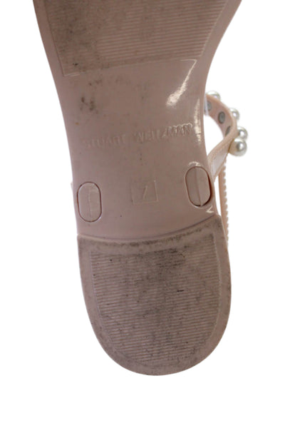 Stuart Weitzman Womens Pearl Thong Slingbacks Sandals Pink Size 7