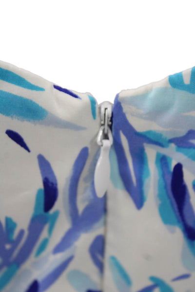 Lilly Pulitzer Women Fit & Flare Sundress Light Blue Floral Tie Midi Size 6