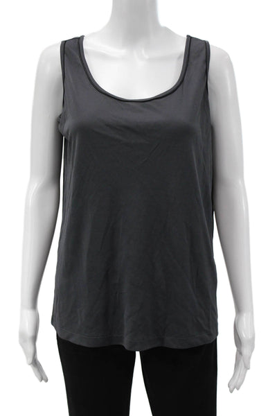 Fabiana Filippi Women Basic Sleeveless Tank Dark Gray Viscose Size S