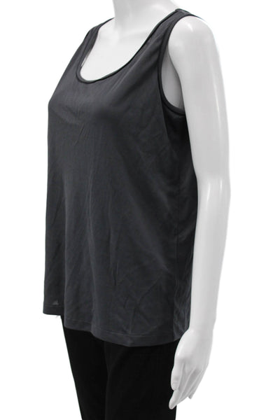 Fabiana Filippi Women Basic Sleeveless Tank Dark Gray Viscose Size S