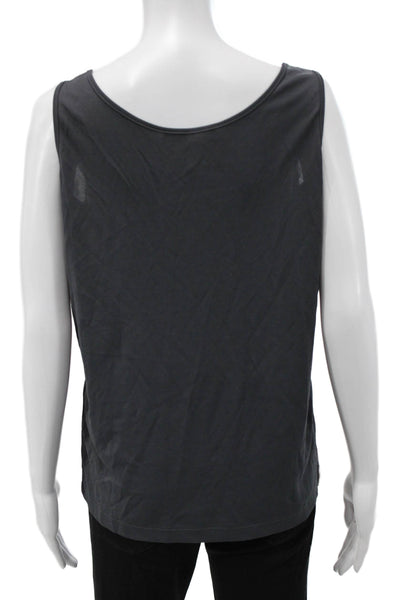 Fabiana Filippi Women Basic Sleeveless Tank Dark Gray Viscose Size S