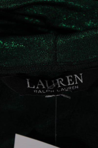 Lauren Ralph Lauren Womens Green Mock Neck Short Sleeve Rayon Top Size S