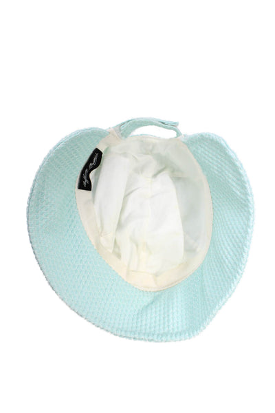 Raffaello Bettini Women's Textured Mesh Basket Weave  Bucket Hat Blue One Size