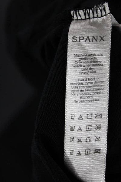 Spanx Women Bodysuit Black Scoop Neck Long Sleeve Size L
