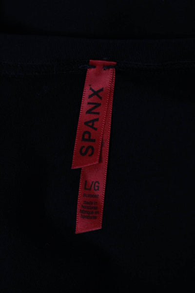 Spanx Women Bodysuit Black Scoop Neck Long Sleeve Size L