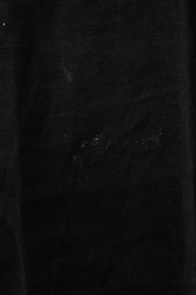 Flax Women Shift T-Shirt Dress Black 100% Linen Short Sleeve Size S