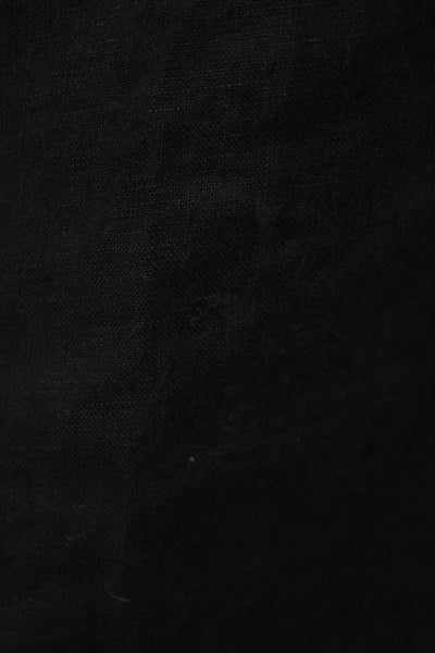 Flax Women Shift T-Shirt Dress Black 100% Linen Short Sleeve Size S