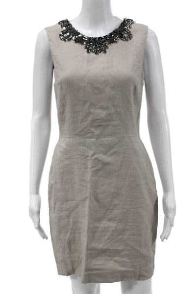 3.1 Phillip Lim Womens Beige Sheath Dress Sleeveless Short Cotton Silk Size 4