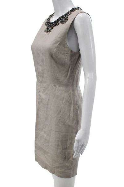 3.1 Phillip Lim Womens Beige Sheath Dress Sleeveless Short Cotton Silk Size 4