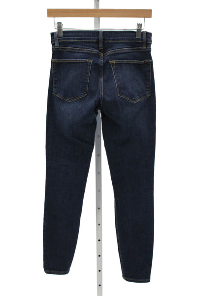 Frame Womens Dark Blue Skinny Ankle Jeans Button Size 25